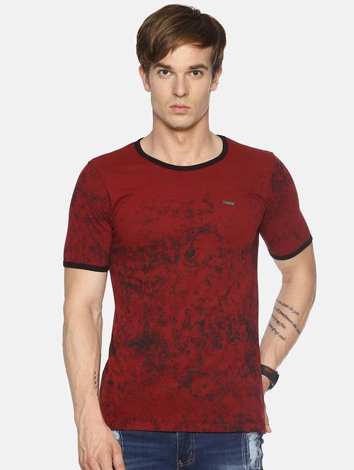 maroon printed t-shirt - 16345791 - Very Small Image - 1