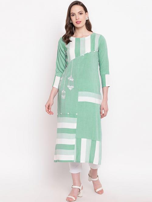 striped straight kurta - 16345819 - Very Small Image - 1
