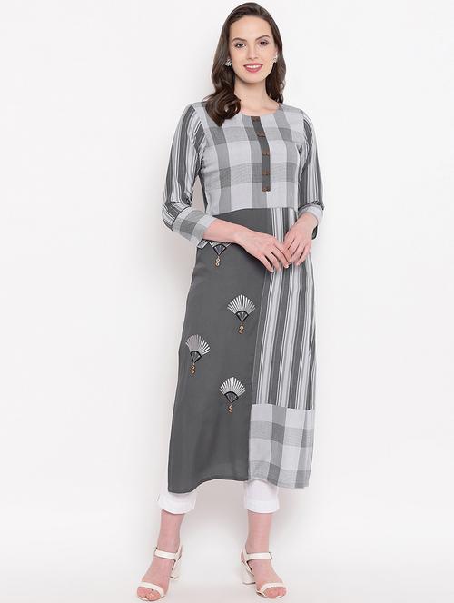 striped straight kurta - 16345822 - Very Small Image - 1