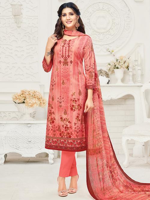 digital printed unstitched straight pant suit - 16345867 - Very Small Image - 1