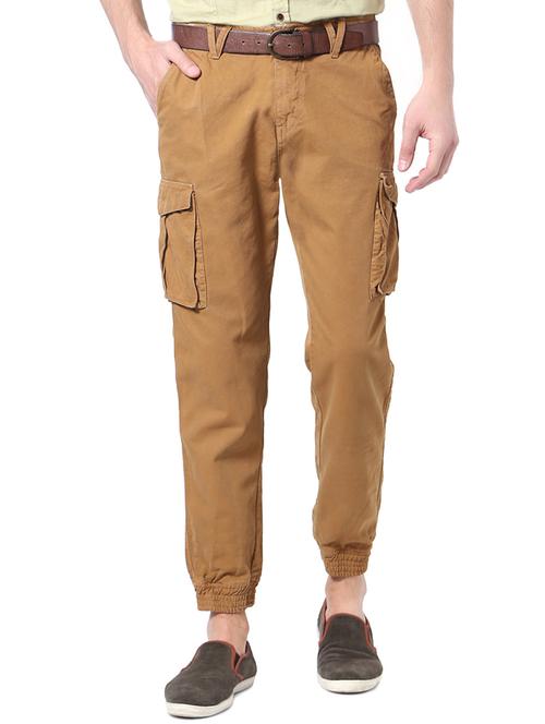 brown solid jogger - 16345889 - Very Small Image - 1