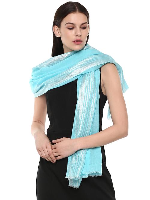 frayed hem striped wool stole - 16345986 - Very Small Image - 1