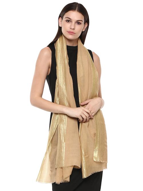 frayed hem striped wool stole - 16345987 - Very Small Image - 1