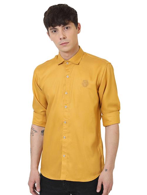 yellow solid casual shirt - 16346118 - Very Small Image - 1