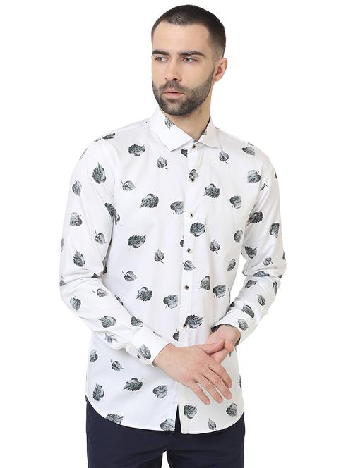 white printed casual shirt - 16346132 - Very Small Image - 1