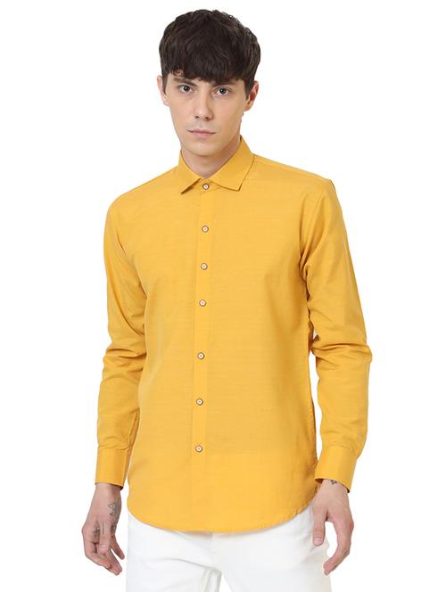 yellow solid casual shirt - 16346138 - Very Small Image - 1