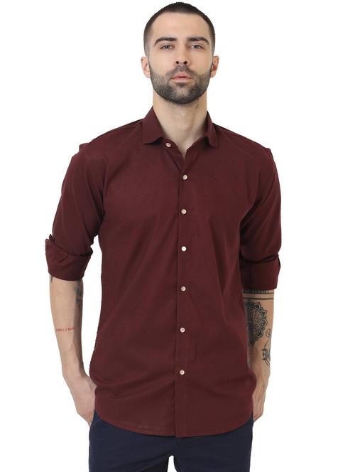 red solid casual shirt - 16346140 - Very Small Image - 1