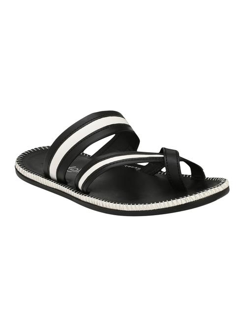 black leatherette slip on slippers - 16346584 - Very Small Image - 1