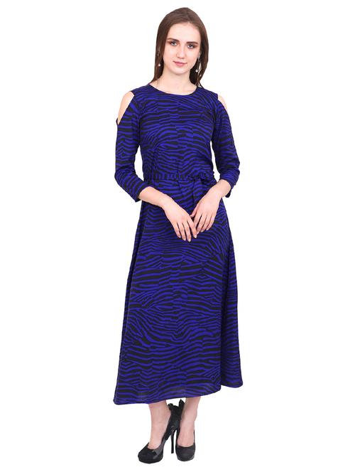 tie front cold shoulder a-line dress - 16346749 - Very Small Image - 1