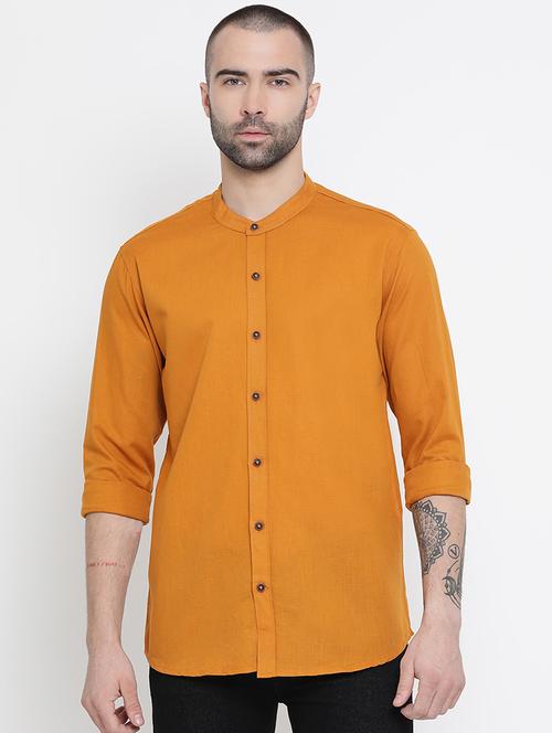 yellow solid casual shirt - 16346801 - Very Small Image - 1