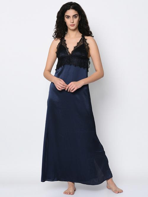 lace detail side slit nighty - 16347040 - Very Small Image - 1