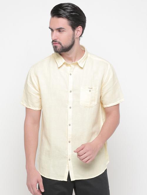 yellow solid casual shirt - 16347114 - Very Small Image - 1