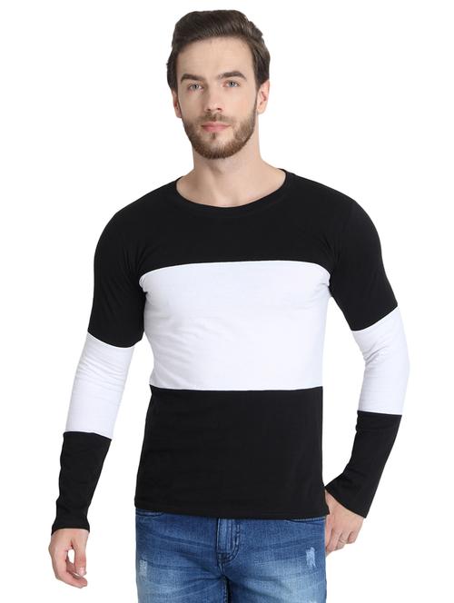 monochrome color block cut & sew t-shirt - 16347504 - Very Small Image - 1