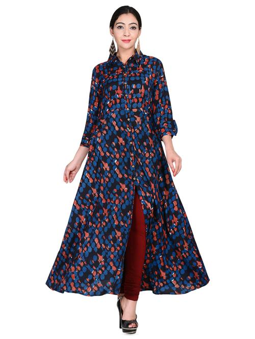 printed high slit kurta - 16348118 - Very Small Image - 1