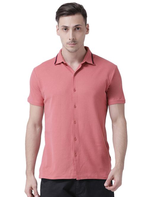 pink solid casual shirt - 16348860 - Very Small Image - 1