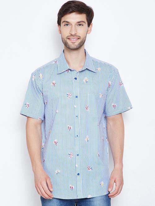 light blue striped casual shirt - 16348889 - Very Small Image - 1