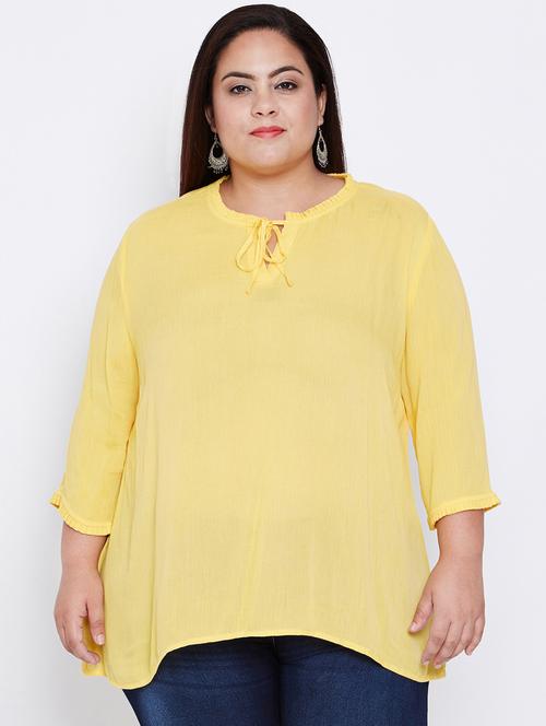 tie up frill neck plus top - 16348930 - Very Small Image - 1
