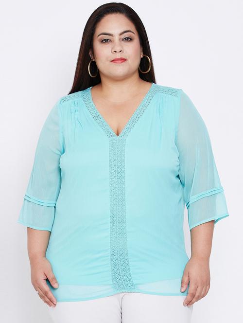 lace detail plus top - 16348945 - Very Small Image - 1