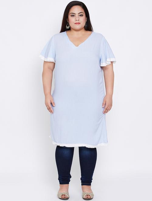 lace detail plus tunic - 16348946 - Very Small Image - 1