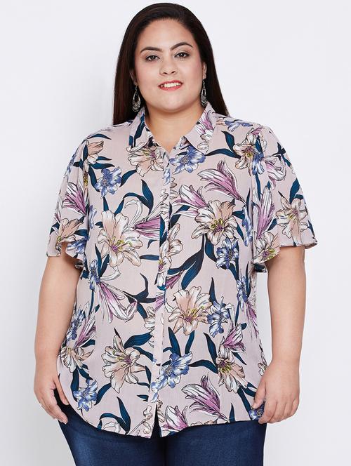 conceal placket floral shirt - 16348954 - Very Small Image - 1