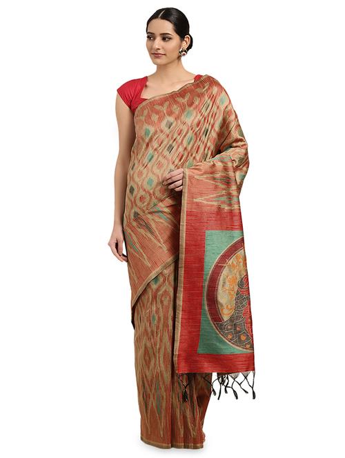 ikat woven saree with blouse - 16349571 - Very Small Image - 1