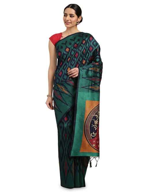 ikat woven saree with blouse - 16349577 - Very Small Image - 1