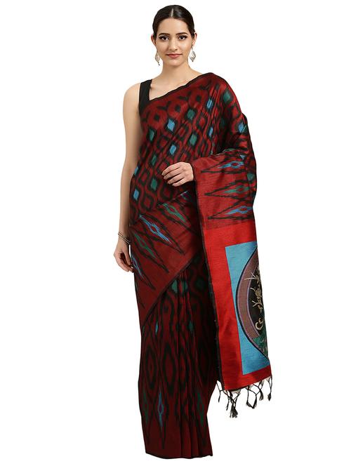 ikat woven saree with blouse - 16349578 - Very Small Image - 1