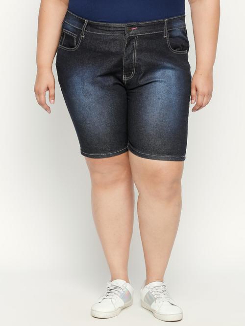 stone washed plus shorts - 16349645 - Very Small Image - 1