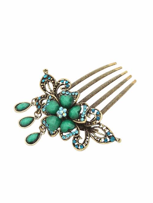 mizorri women's rhinestone flower tuck comb hair fork - 16350058 - Very Small Image - 1