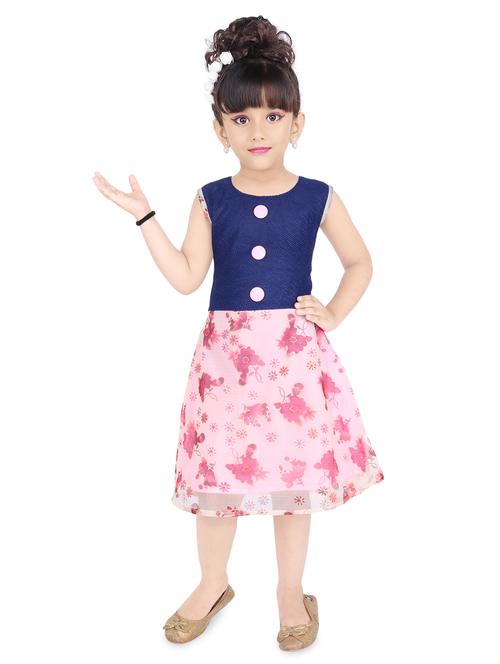 tie knot back button detailed frock - 16350134 - Very Small Image - 1