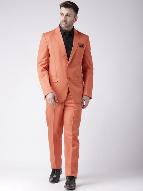 orange solid single breasted suit - 16350511 - Very Small Image - 1