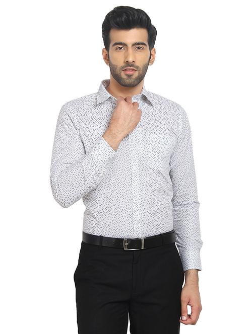 white printed formal shirt - 16351802 - Very Small Image - 1