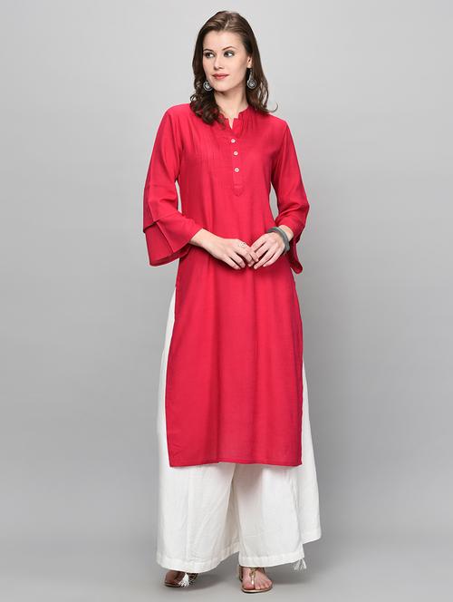 solid straight kurta - 16352034 - Very Small Image - 1
