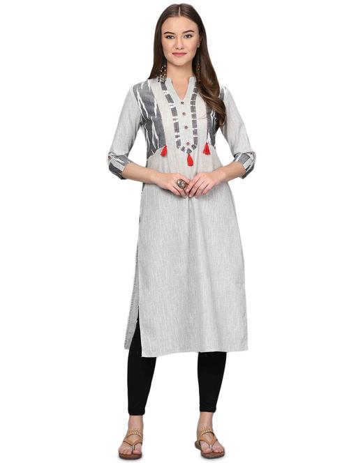 ikat printed straight kurta - 16352036 - Very Small Image - 1