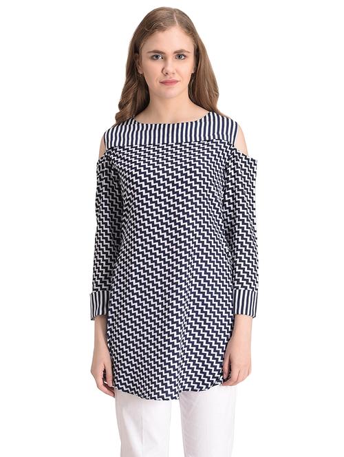 cold shoulder chevron tunic - 16352653 - Very Small Image - 1