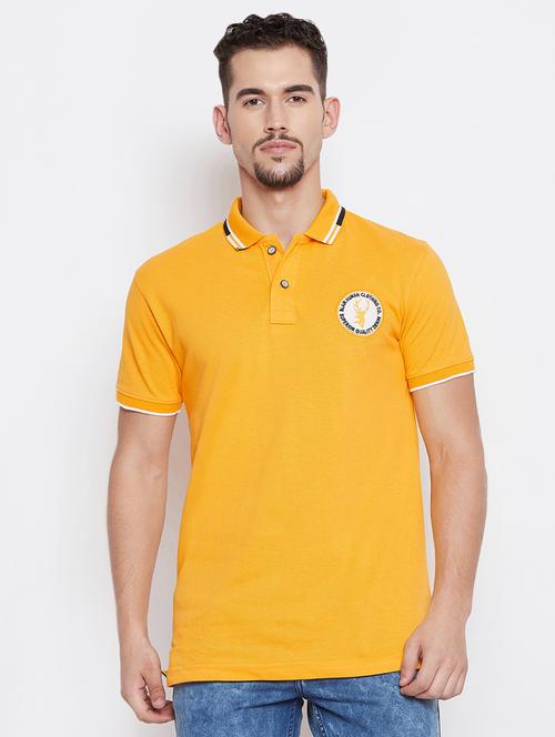 yellow solid polo t-shirt - 16353317 - Very Small Image - 1
