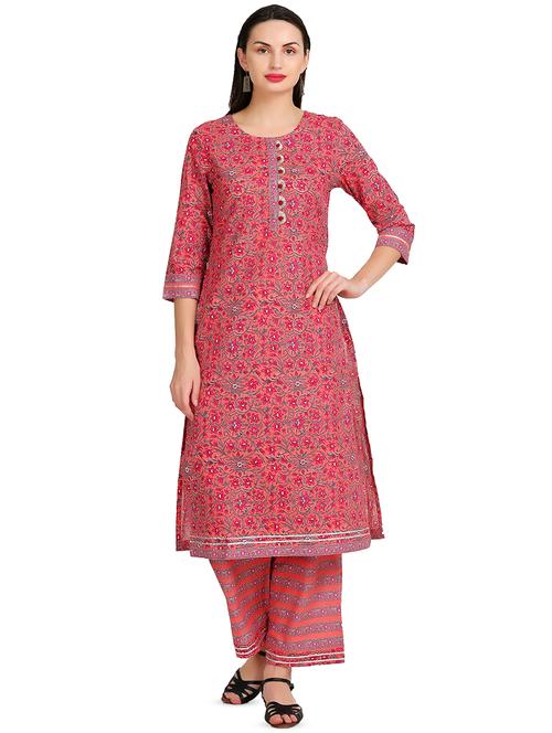 floral printed kurta palazzo set - 16353471 - Very Small Image - 1