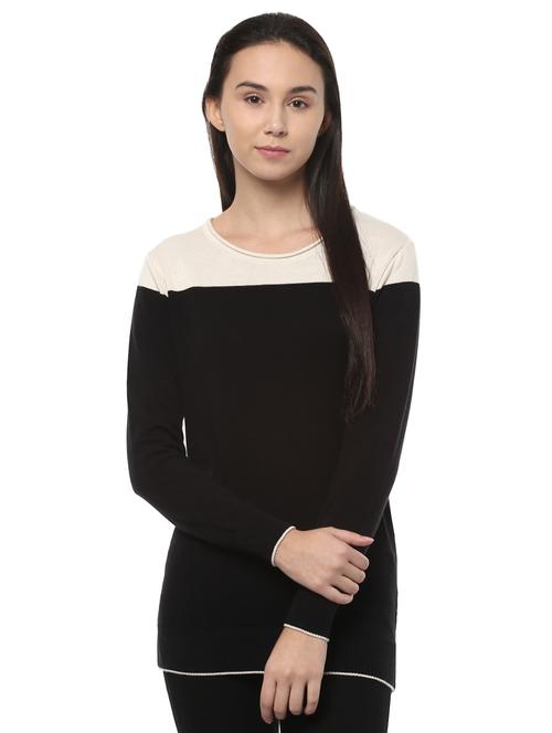 color block long sleeved top - 16354927 - Very Small Image - 1