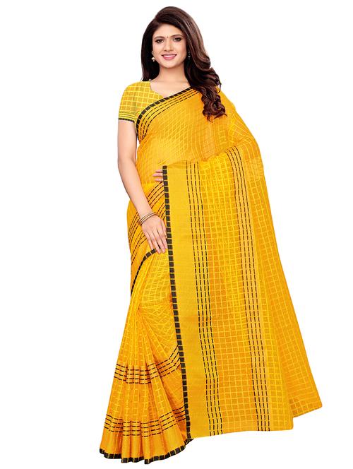 checkered woven saree with blouse - 16356500 - Very Small Image - 1