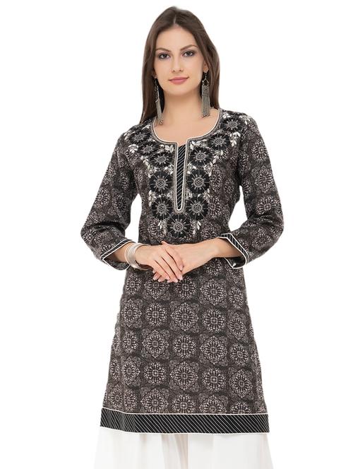 embroidered straight kurta - 16356618 - Very Small Image - 1