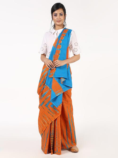 shibori printed saree with blouse - 16356715 - Very Small Image - 1