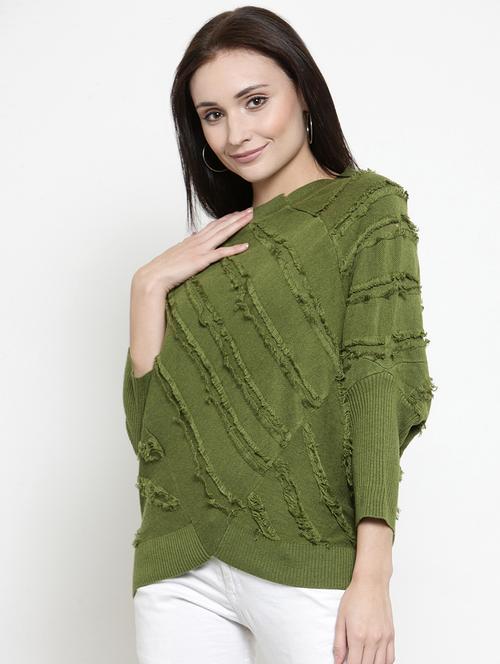 frayed detail ribbed edge top - 16356980 - Very Small Image - 1