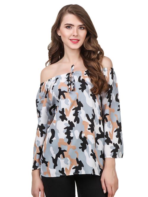 tie knot detail camouflage top - 16356993 - Very Small Image - 1