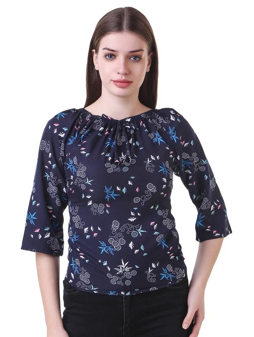 tie knot detail floral top - 16356998 - Very Small Image - 1