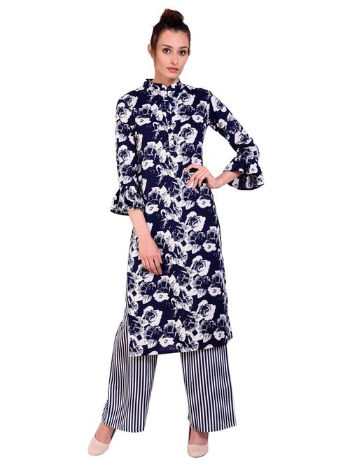 floral kurta palazzo set - 16357024 - Very Small Image - 1