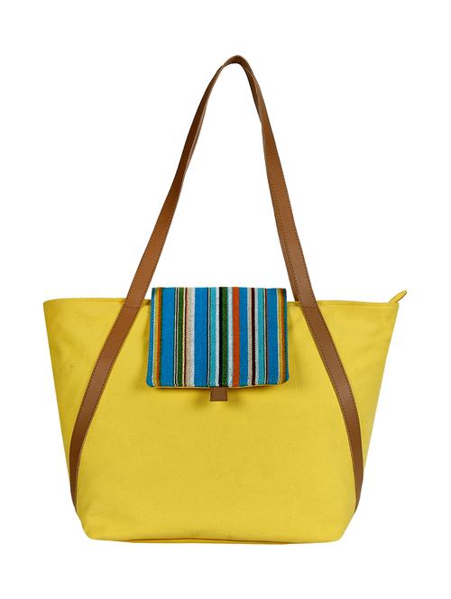 yellow canvas handbag - 16357217 - Very Small Image - 1