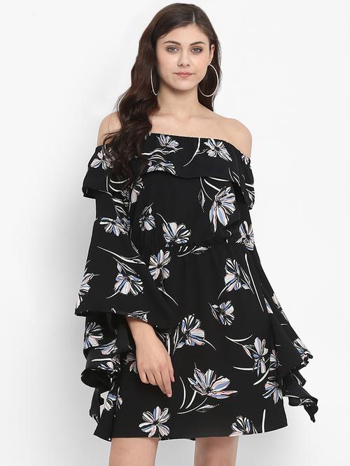 off shoulder floral a-line dress - 16357398 - Very Small Image - 1