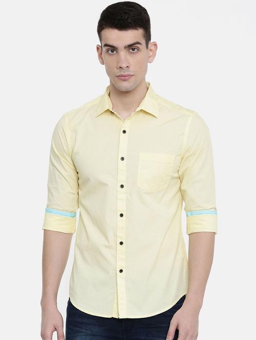yellow solid casual shirt - 16357429 - Very Small Image - 1