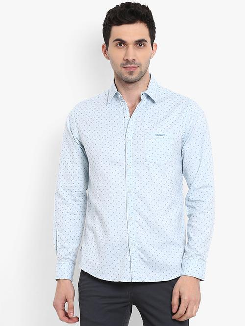 light blue printed casual shirt - 16358152 - Very Small Image - 1