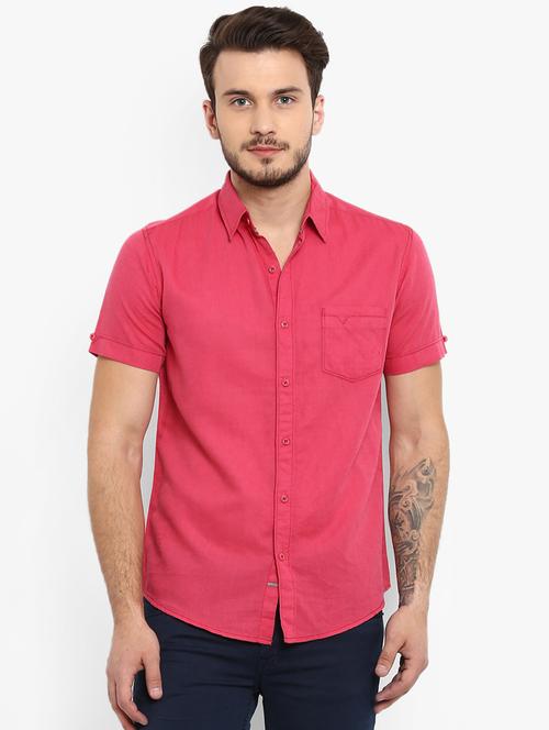 pink solid casual shirt - 16358166 - Very Small Image - 1